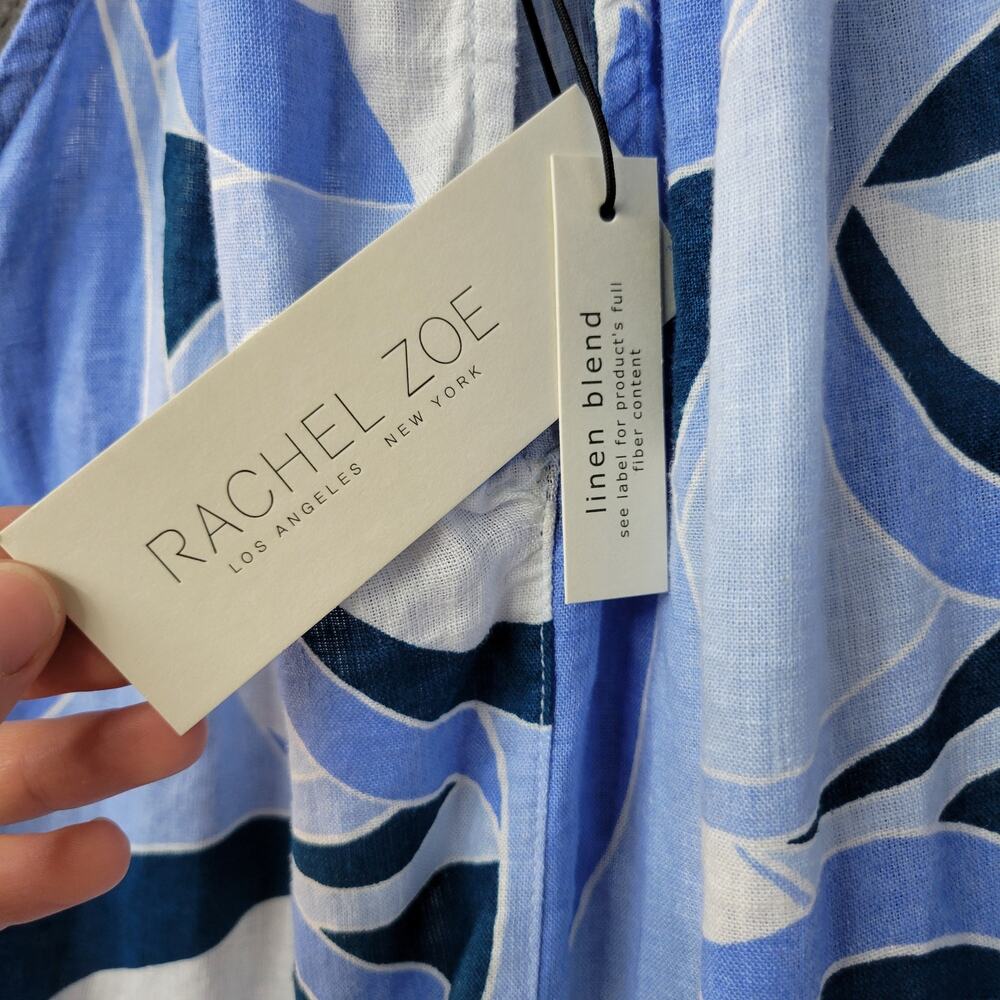 NWT Rachel Zoe Linen Blend Dress Medium Resortwear Vacation Capsule Wardrobe - Picture 3 of 7